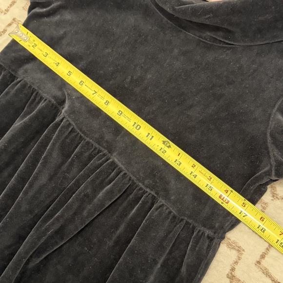 Juicy Couture Sweater Dress Womens Large Black Velour Cowl Neck Empire Waist - Picture 4 of 8